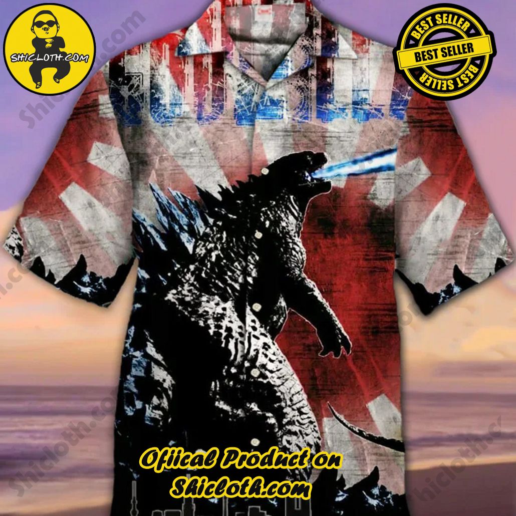 Shicloth Short Sleeve Shirts: The Perfect Way to Stay Cool and Comfortable on Your Beach Vacation 25 Eye-Catching Vintage Wall Painting American Flag And Thunder Godzilla Printing Cuban Collar Hawaiian Short Sleeve Shirt