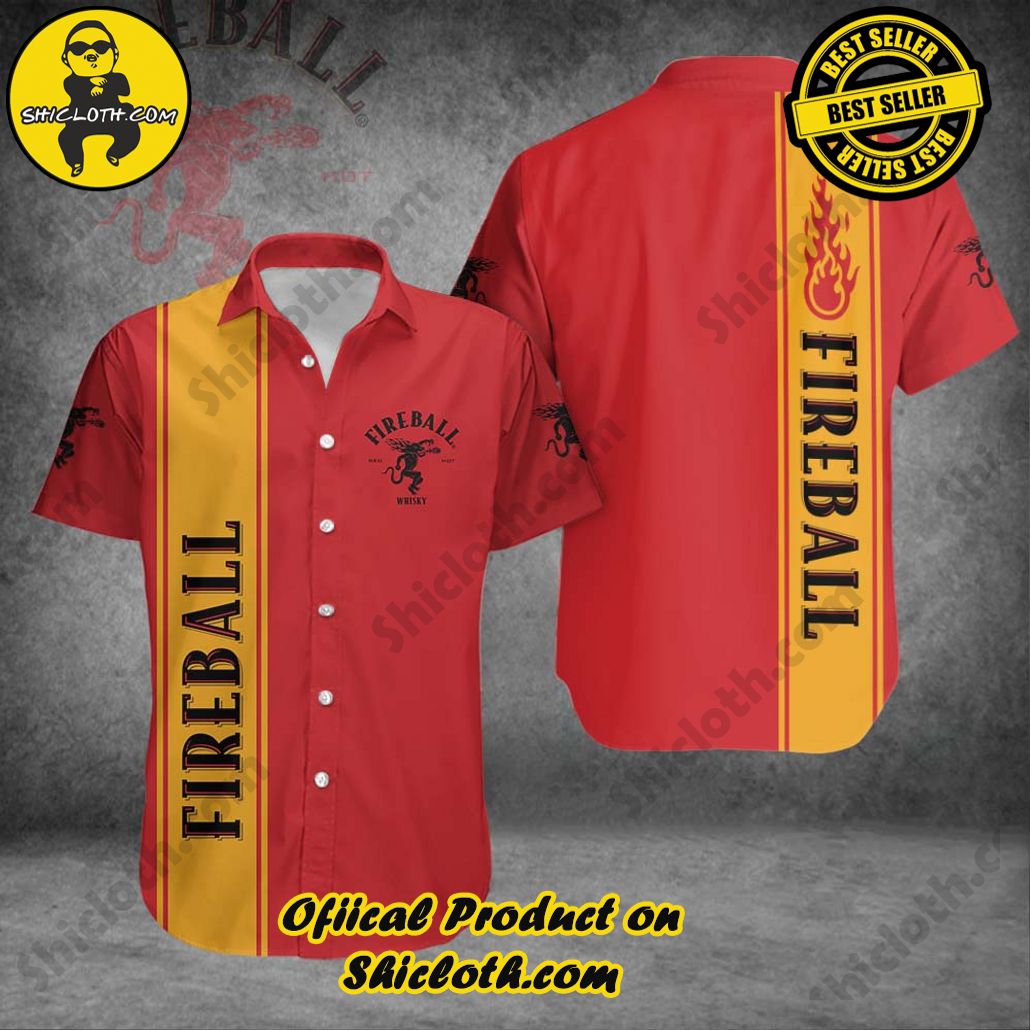 Discover Paradise: Shicloth's Button Shirt - Hawaiian Shirt 28 Fireball Button Shirt V2 - Hawaiian Shirt