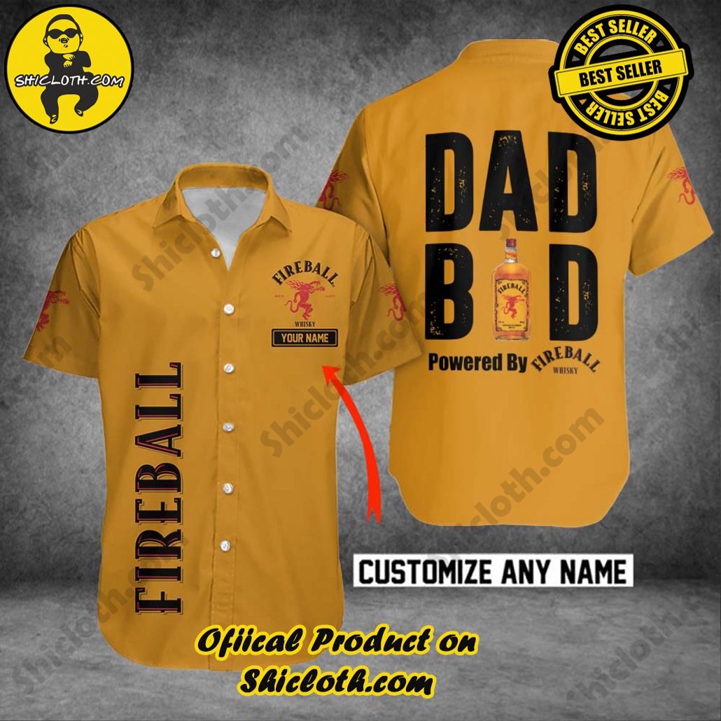 Discover Paradise: Shicloth's Button Shirt - Hawaiian Shirt 36 Fireball Personalized Dad Bod Button Shirt - Hawaiian Shirt
