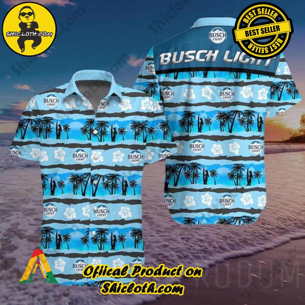Discover Paradise: Shicloth's Button Shirt - Hawaiian Shirt 38 Floral Tropical Busch Light Button Shirt - Hawaiian Shirt