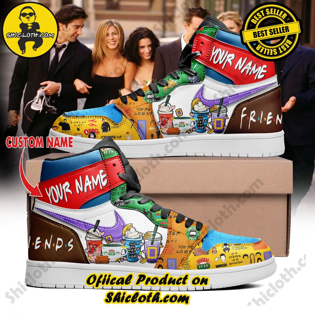 Step into Style: Introducing Shicloth's Nike Air Jordan 1 Sneakers 23 Friends American Television Sitcom Personalized Nike Air Jordan 1, Hightop Sneakers