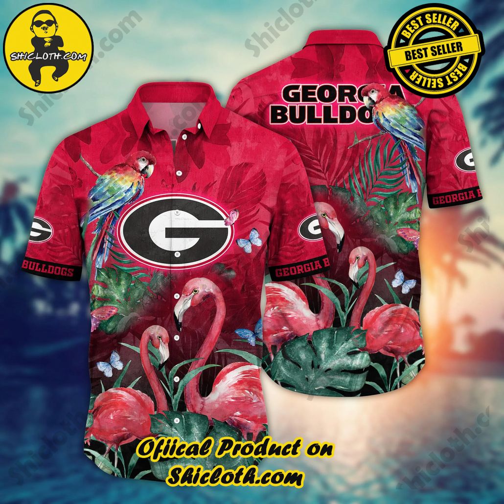 Show Your Team Spirit with Shicloth NCAA Beach Shirts 96 Georgia Bulldogs NCAA Hawaiian Shirt Warm Days Aloha Shirt
