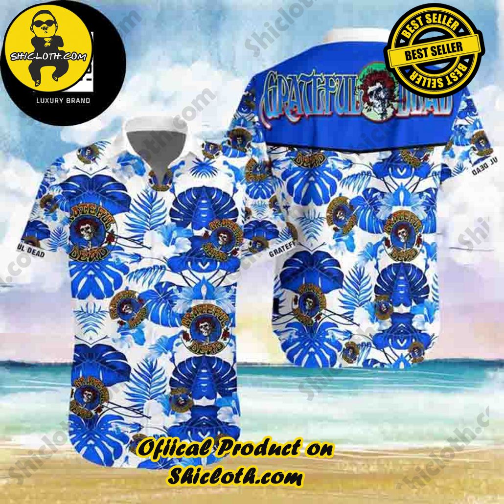 Tropical Vibes: Explore Shicloth's Hawaiian Shirt Collection 13 Grateful Dead Hibiscus Tropical Blue White 2024 Trendy Hawaiian Shirt
