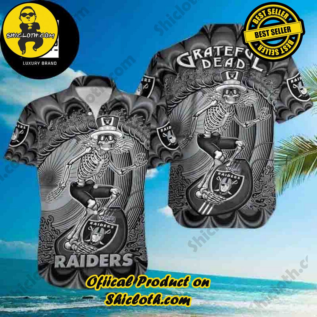 Tropical Vibes: Explore Shicloth's Hawaiian Shirt Collection 22 Grateful Dead NFL Las Vegas Raiders Skeleton 2024 Trendy Hawaiian Shirt