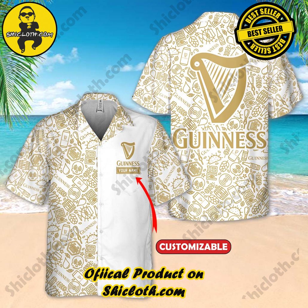 Discover Paradise: Shicloth's Button Shirt - Hawaiian Shirt 39 Guinness Custom Name Button Shirt - Hawaiian Shirt