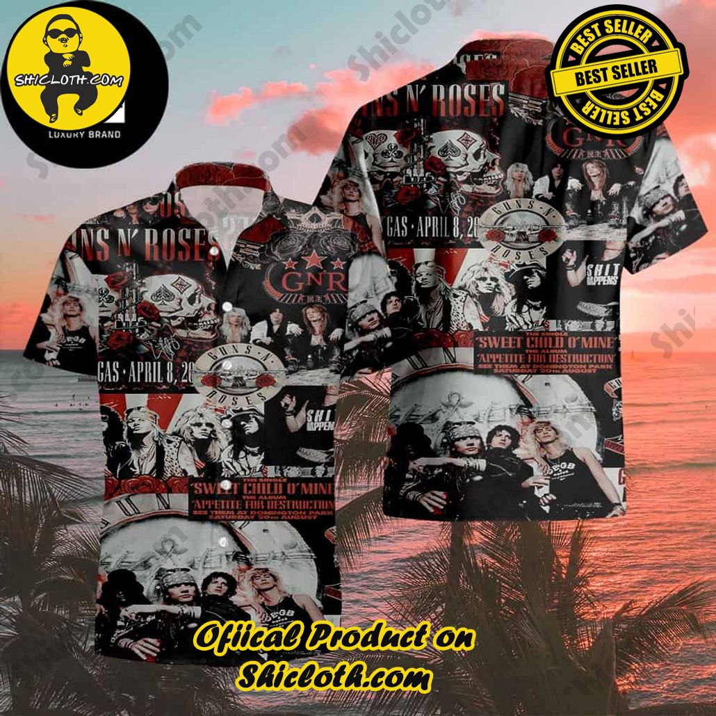 Tropical Vibes: Explore Shicloth's Hawaiian Shirt Collection 37 Guns N Roses Member Of Band 2024 Summer Trend Fan Gifts Hawaiian Shirt