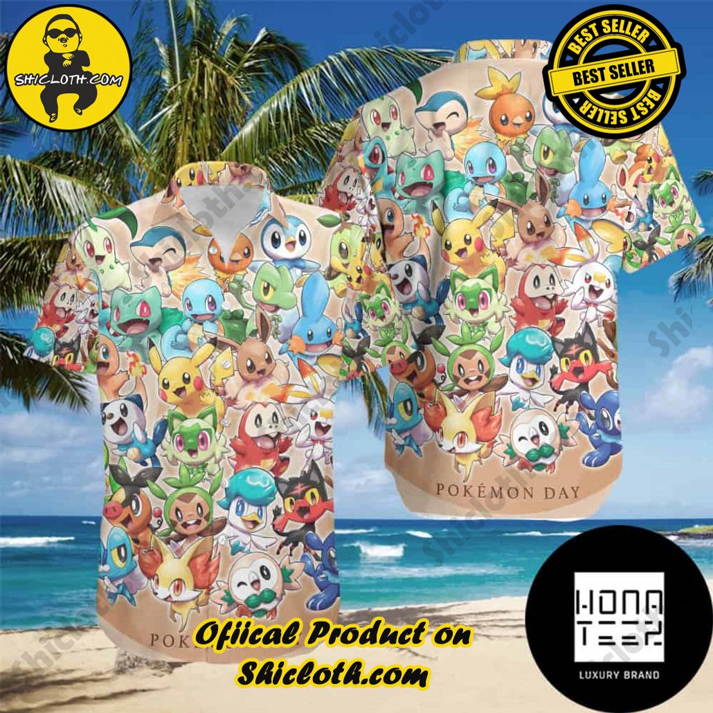 Tropical Vibes: Explore Shicloth's Hawaiian Shirt Collection 38 Happy Pokemon Day 2024 Cute Fan Gifts Summer Trend Hawaiian Shirt