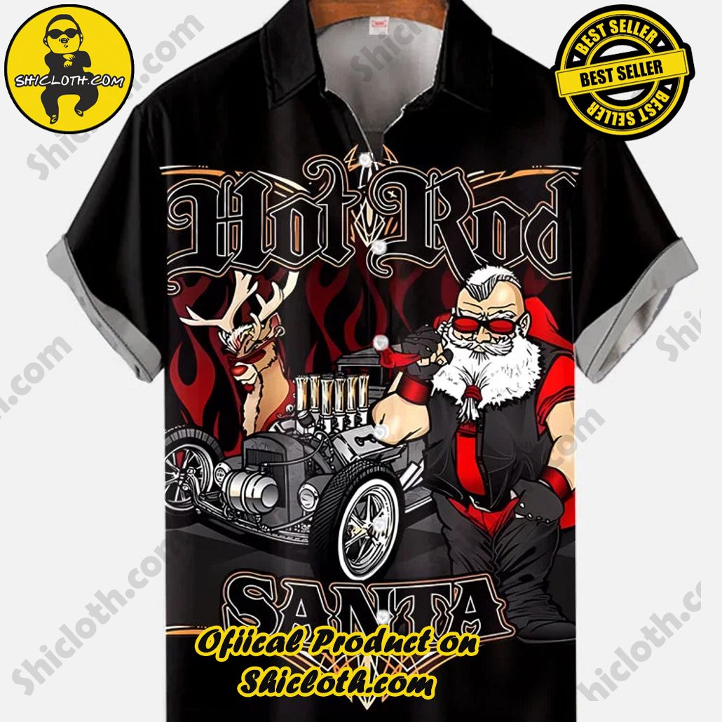 Shicloth Short Sleeve Shirts: Stay Cool and Look Sharp This Summer 31 Hot Rod Retro Car And Cool Reindeer And Santa Printing Short Sleeve Shirt