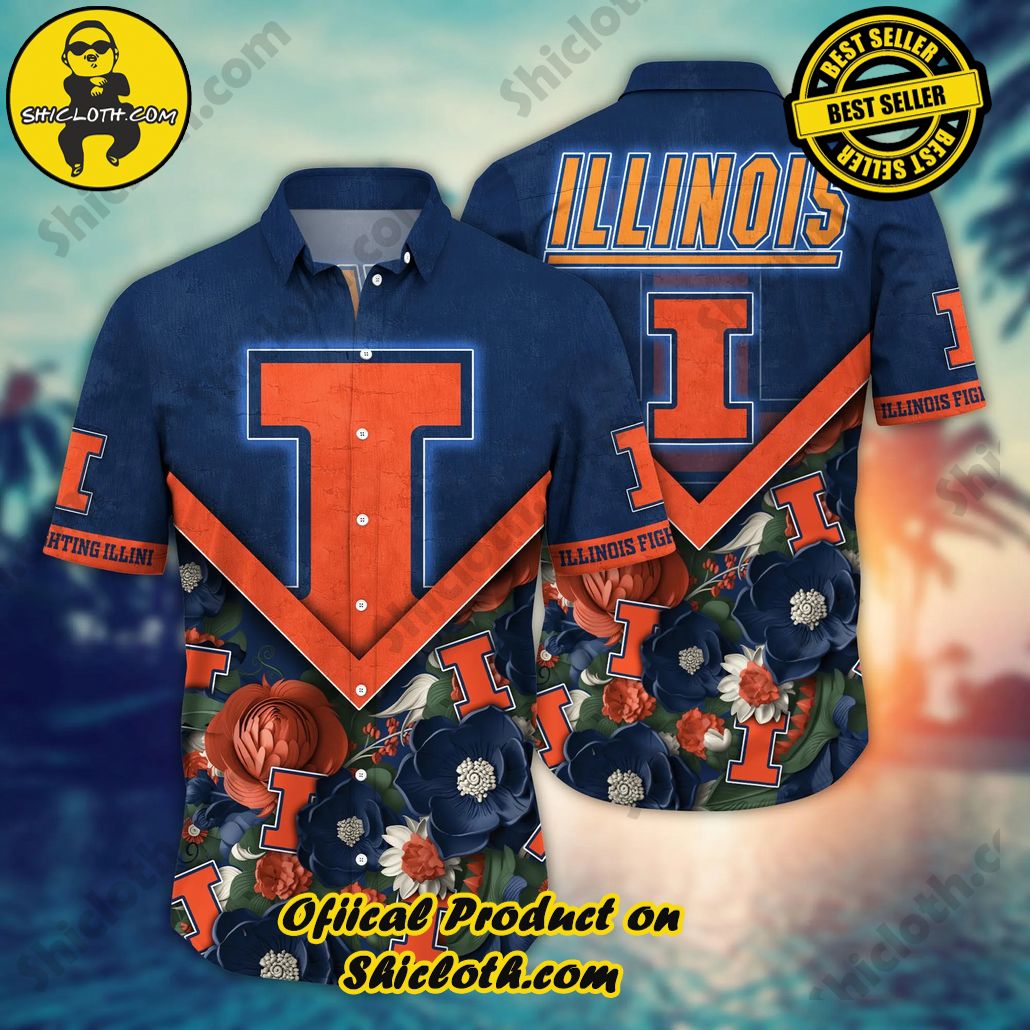 Shicloth Beach Shirts: The Perfect Way to Beat the Heat 4 Illinois Fighting Illini NCAA Hawaiian Shirt Custom Sea Shores Aloha Shirt