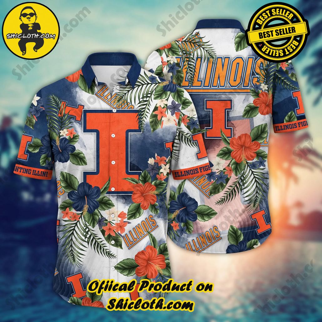 Shicloth Beach Shirts: The Perfect Way to Beat the Heat 5 Illinois Fighting Illini NCAA Hawaiian Shirt Getawaystime Footie Shirts