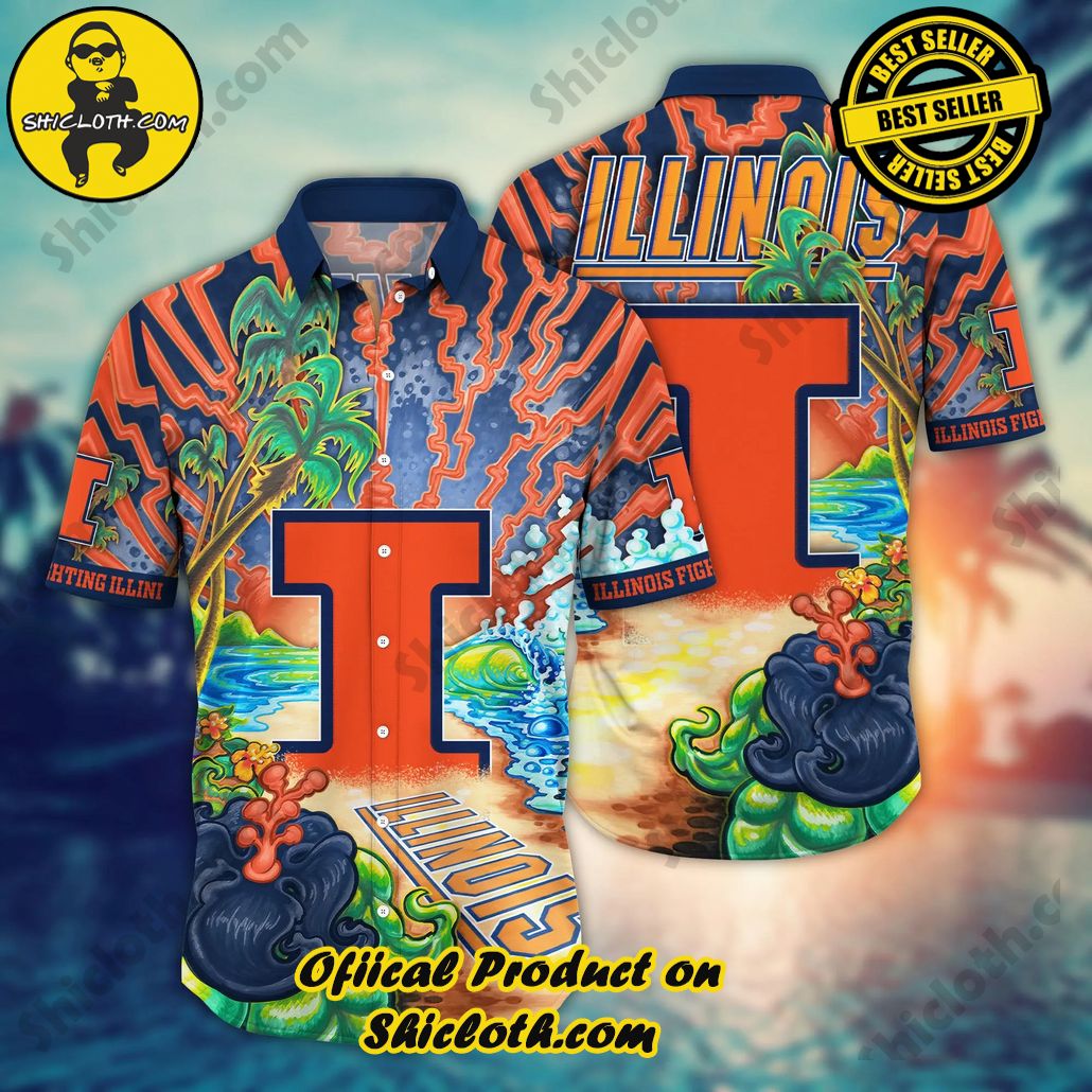 Shicloth Beach Shirts: The Perfect Way to Beat the Heat 6 Illinois Fighting Illini NCAA Hawaiian Shirt Vacation Spotstime Aloha Shirt