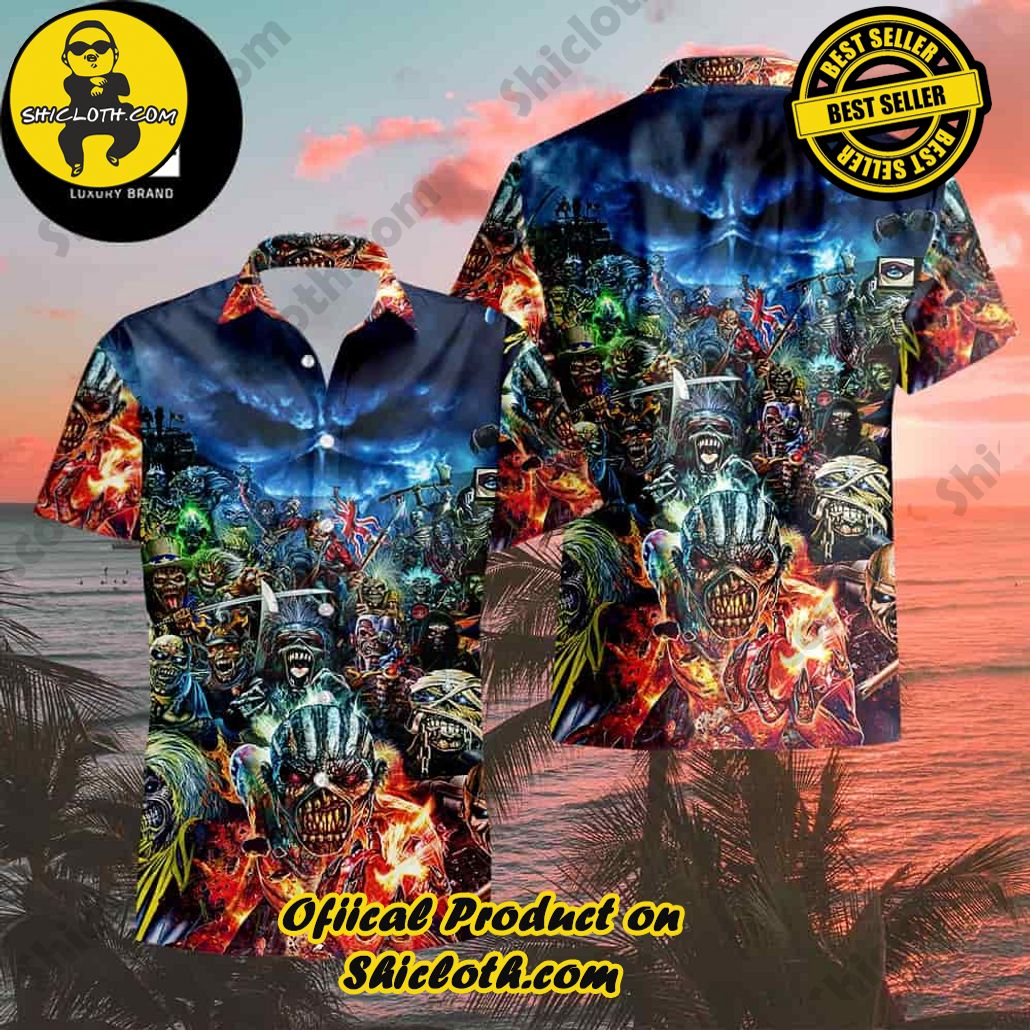 Tropical Vibes: Explore Shicloth's Hawaiian Shirt Collection 39 Iron Maiden This Time It Is War 2024 Summer Trend Fan Gifts Hawaiian Shirt