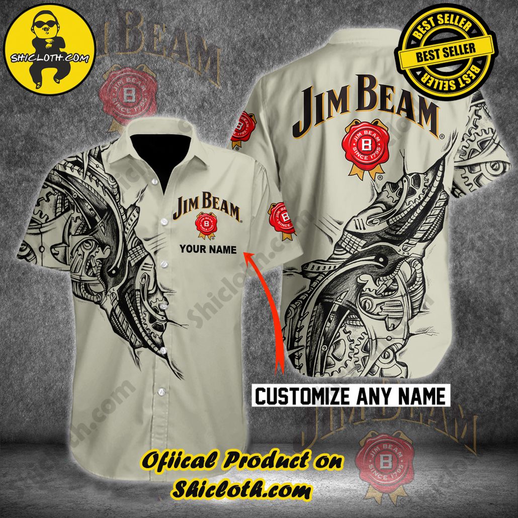 Discover Paradise: Shicloth's Button Shirt - Hawaiian Shirt 45 Jim Beam Mechanic Custom Name Button Shirt - Hawaiian Shirt