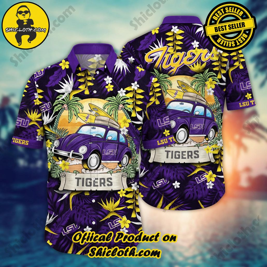 Shicloth Beach Shirts: The Perfect Way to Beat the Heat 23 Lsu Tigers NCAA Hawaiian Shirt Shortstime Aloha Shirt