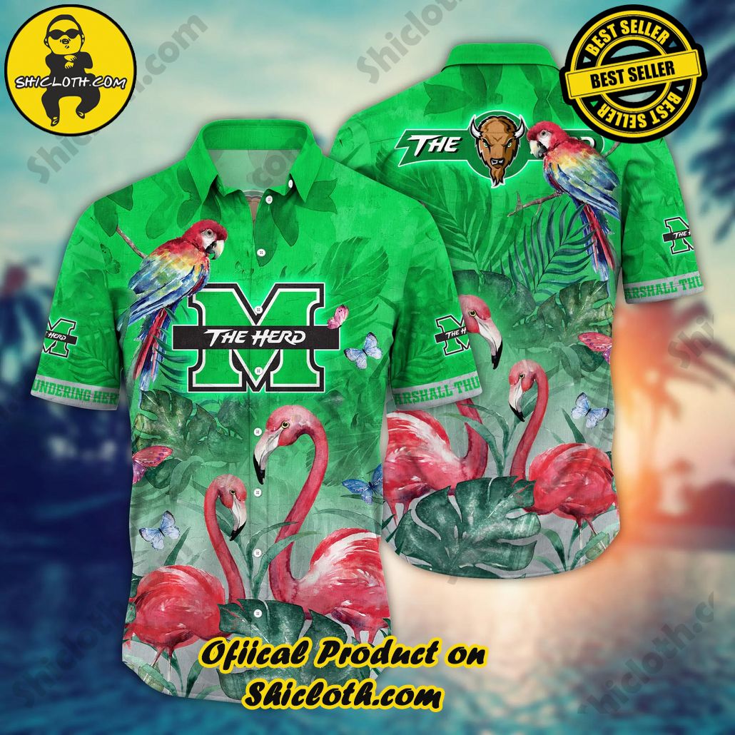 Shicloth Beach Shirts: The Perfect Way to Beat the Heat 27 Marshall Thundering Herd NCAA Hawaiian Shirt Sandals Aloha Shirt