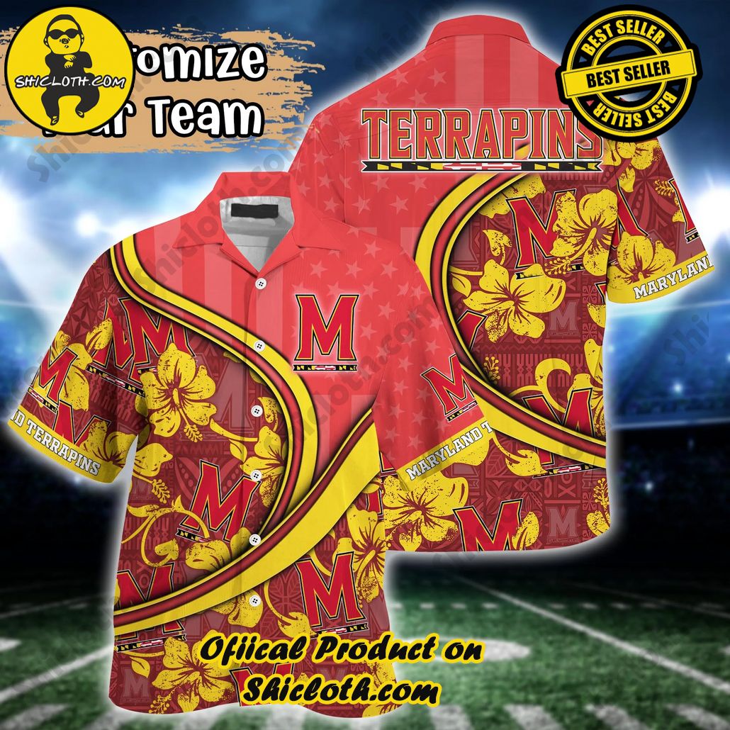 Shicloth Beach Shirts: The Perfect Way to Beat the Heat 36 Maryland Terrapins NCAA Us Flag Hawaiian Shirt Custom Summer Aloha Shirt