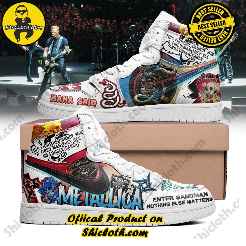 Metallica Thrash Metal Band Nike Air Jordan 1, Hightop Sneakers - Shicloth