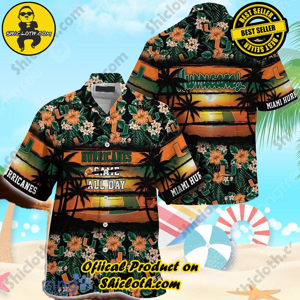 Shicloth Beach Shirts: The Perfect Way to Beat the Heat 43 Miami Hurricanes Floral Pattern For Sports Enthusiast This Year Beach Summer Hawaiian Shirt