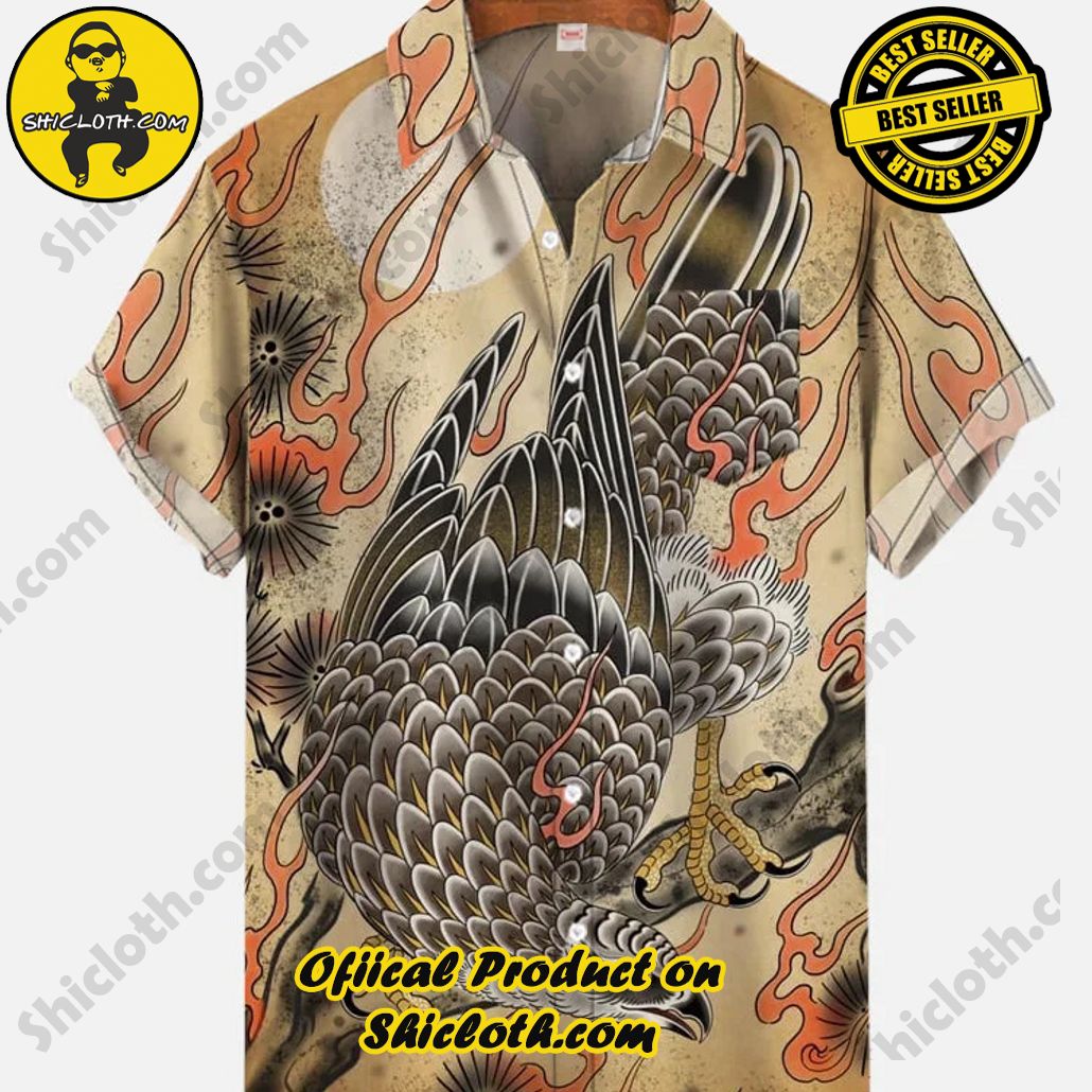 Shicloth Short Sleeve Shirts: The Perfect Way to Stay Cool and Comfortable on Your Beach Vacation 31 Mysterious Oriental Retro Style Birds And Branches Printing Breast Pocket Short Sleeve Shirt