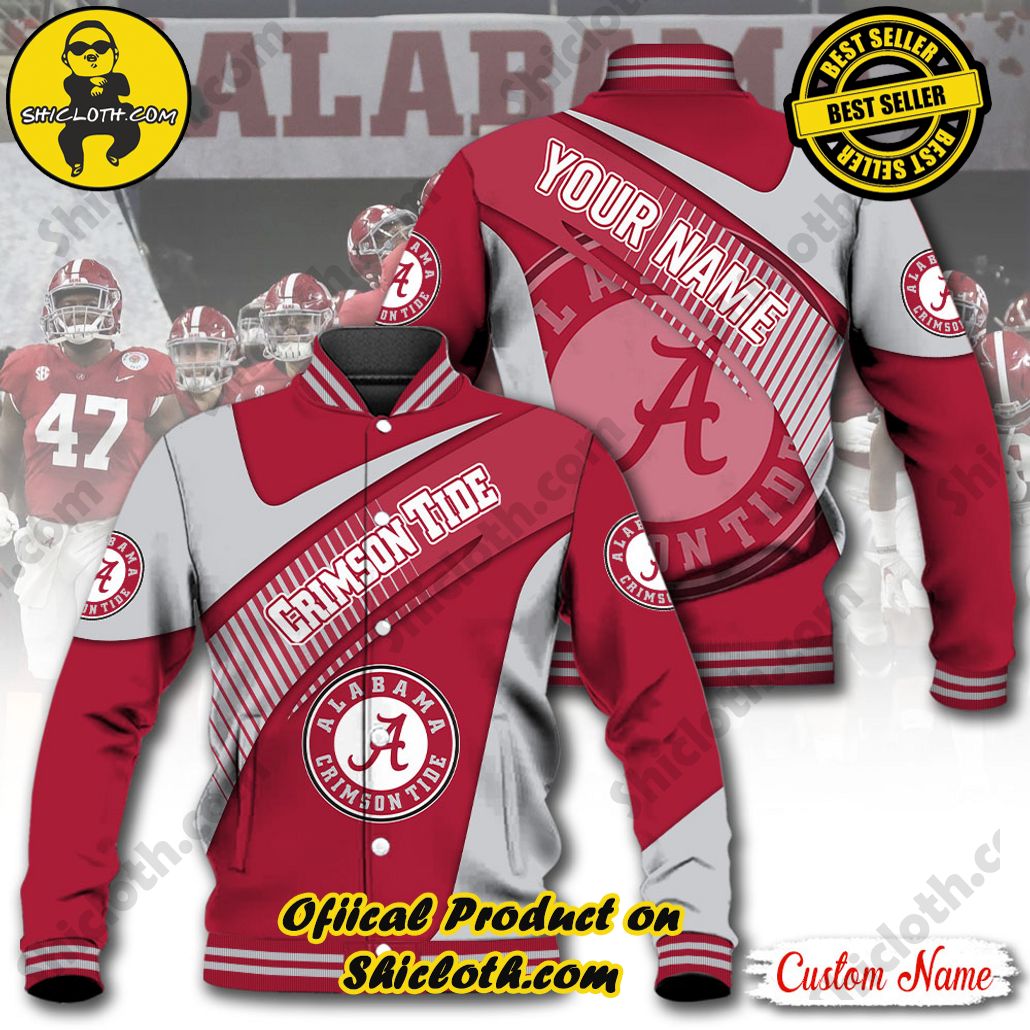 Stay Stylish and Cozy with Shicloth's Baseball Jacket Hoodie: The Perfect Blend of Sporty and Comfortable 3 NCAA Alabama Crimson Tide Custom Name Baseball Jacket Hoodie New Ver