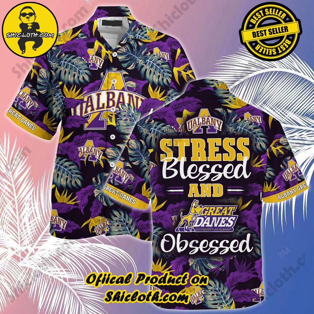 Shicloth Beach Shirts: The Perfect Way to Beat the Heat 74 NCAA Albany Great Danes Blessed Obsessed Trendy Hawaiian Shirt Aloha Shirt