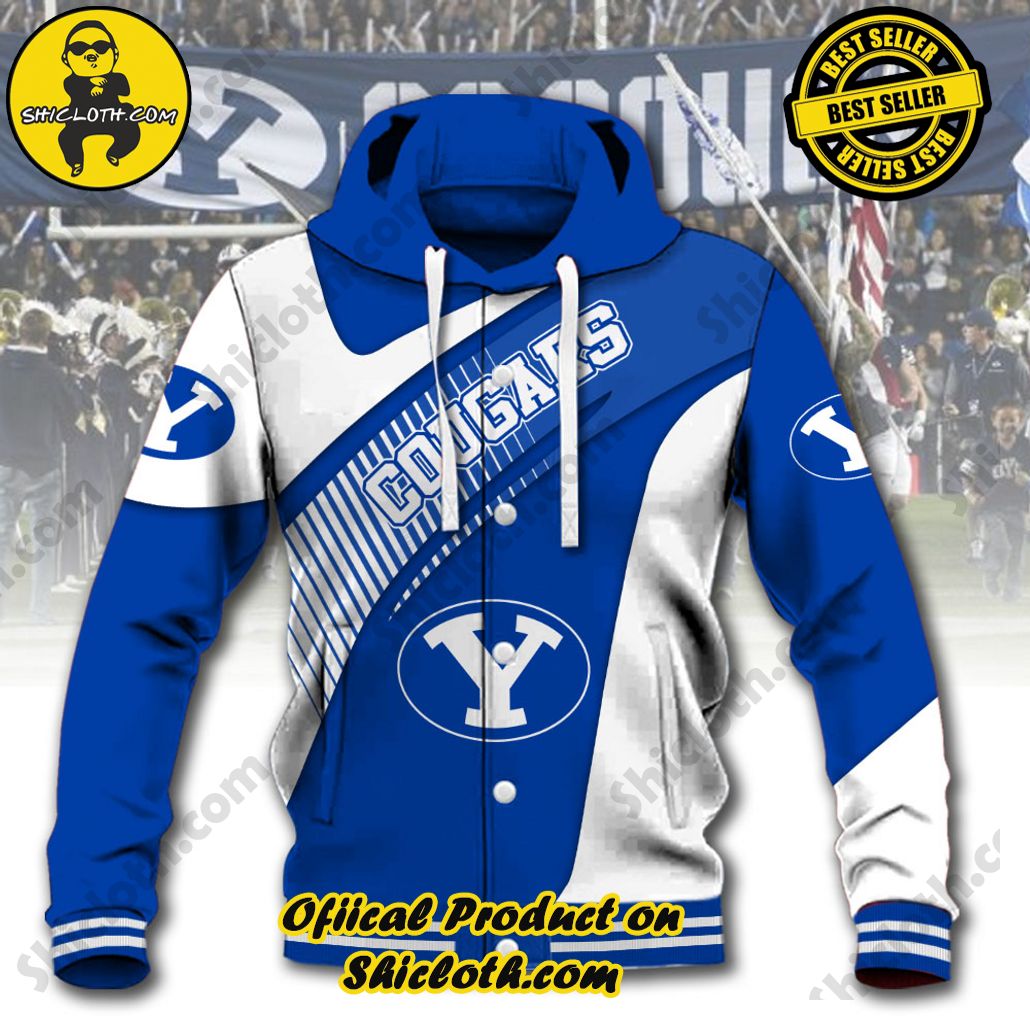 NCAA BYU Cougars Custom Name Baseball Jacket Hoodie New Ver 5 NCAA BYU Cougars Custom Name Baseball Jacket Hoodie New Ver - Image 5