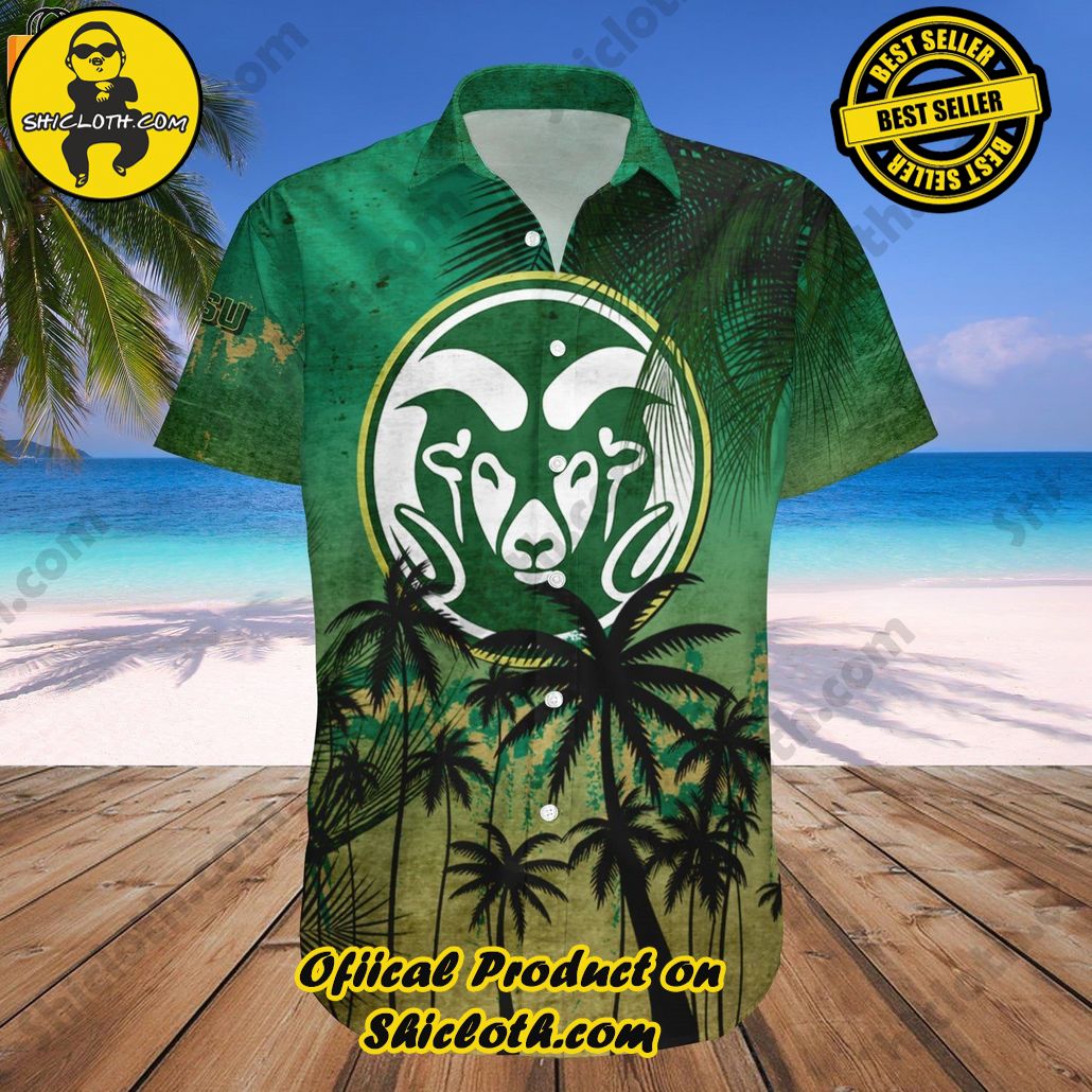 Shicloth Beach Shirts: The Perfect Way to Beat the Heat 85 NCAA Colorado State Rams Coconut Tree Green Gold Trendy Hawaiian Shirt Aloha Shirt