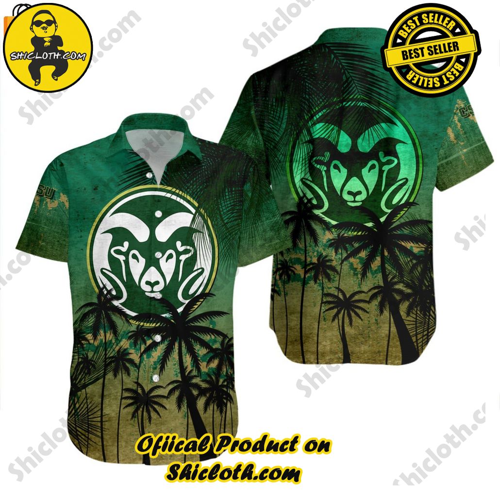NCAA Colorado State Rams Coconut Tree Green Gold Trendy Hawaiian Shirt Aloha Shirt 2 NCAA Colorado State Rams Coconut Tree Green Gold Trendy Hawaiian Shirt Aloha Shirt - Image 2
