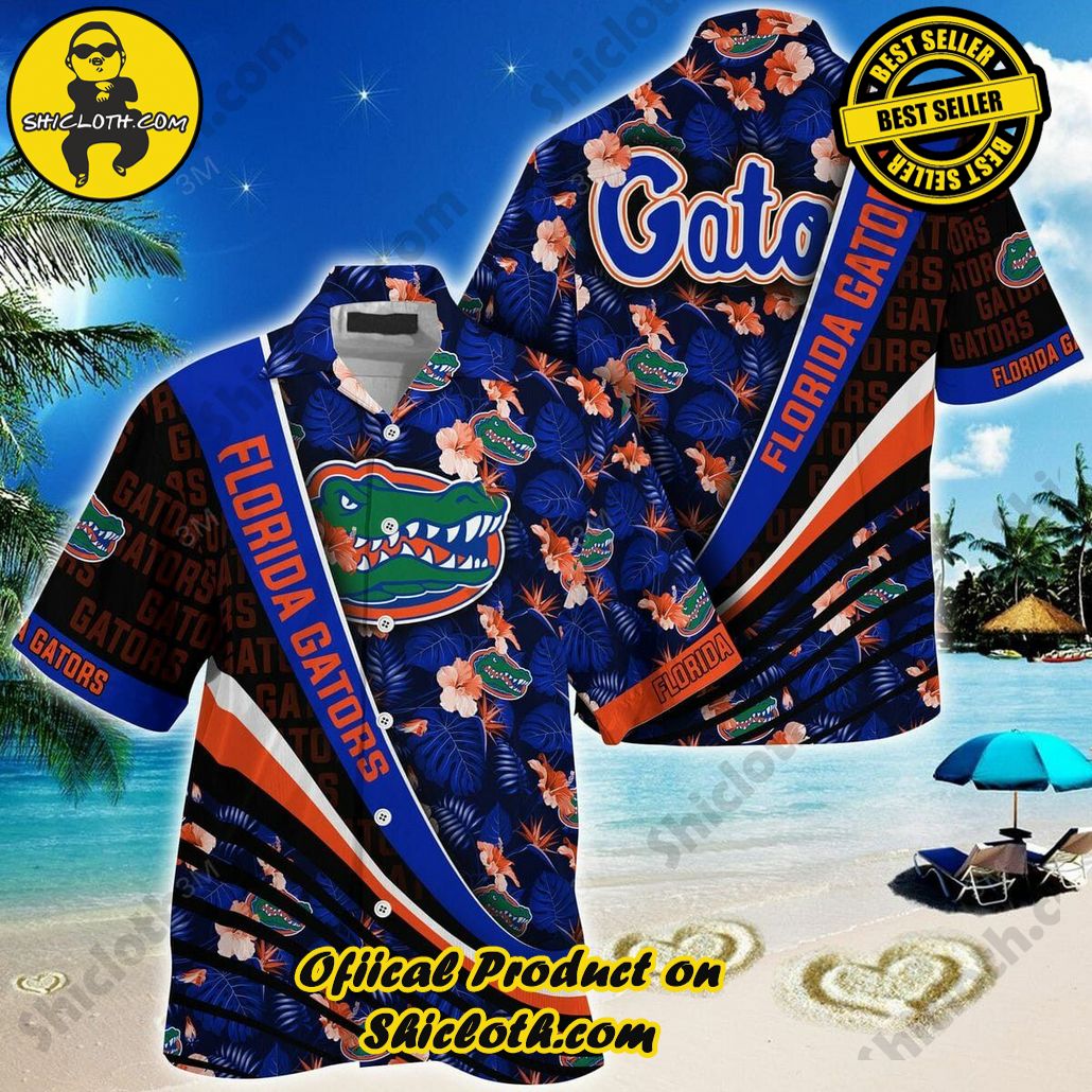 Shicloth Beach Shirts: The Perfect Way to Beat the Heat 86 NCAA Florida Gators Blue Black Trendy Hawaiian Shirt Aloha Shirt