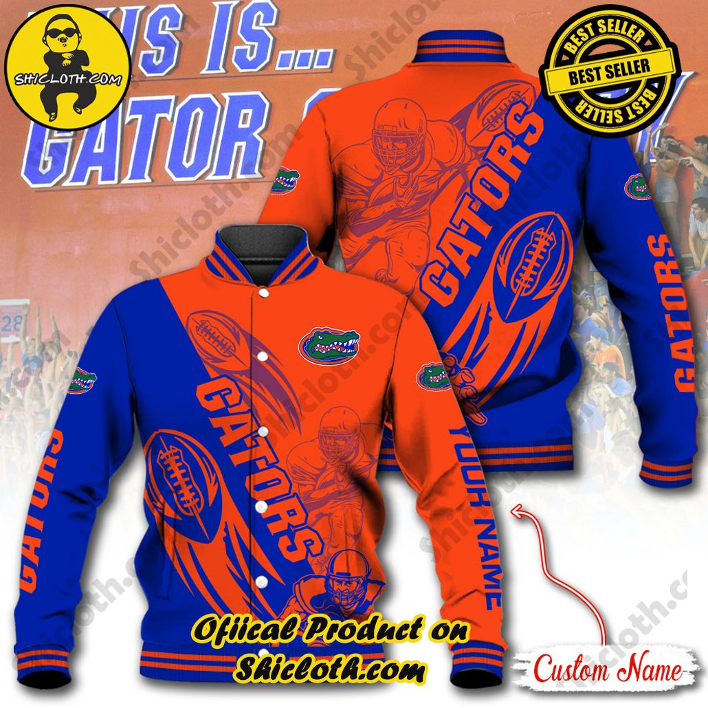 Stay Stylish and Cozy with Shicloth's Baseball Jacket Hoodie: The Perfect Blend of Sporty and Comfortable 14 NCAA Florida Gators Custom Name Baseball Jacket Hoodie