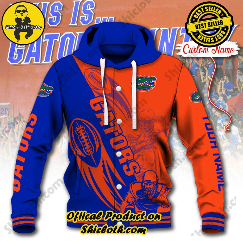 NCAA Florida Gators Custom Name Baseball Jacket Hoodie 5 NCAA Florida Gators Custom Name Baseball Jacket Hoodie - Image 5