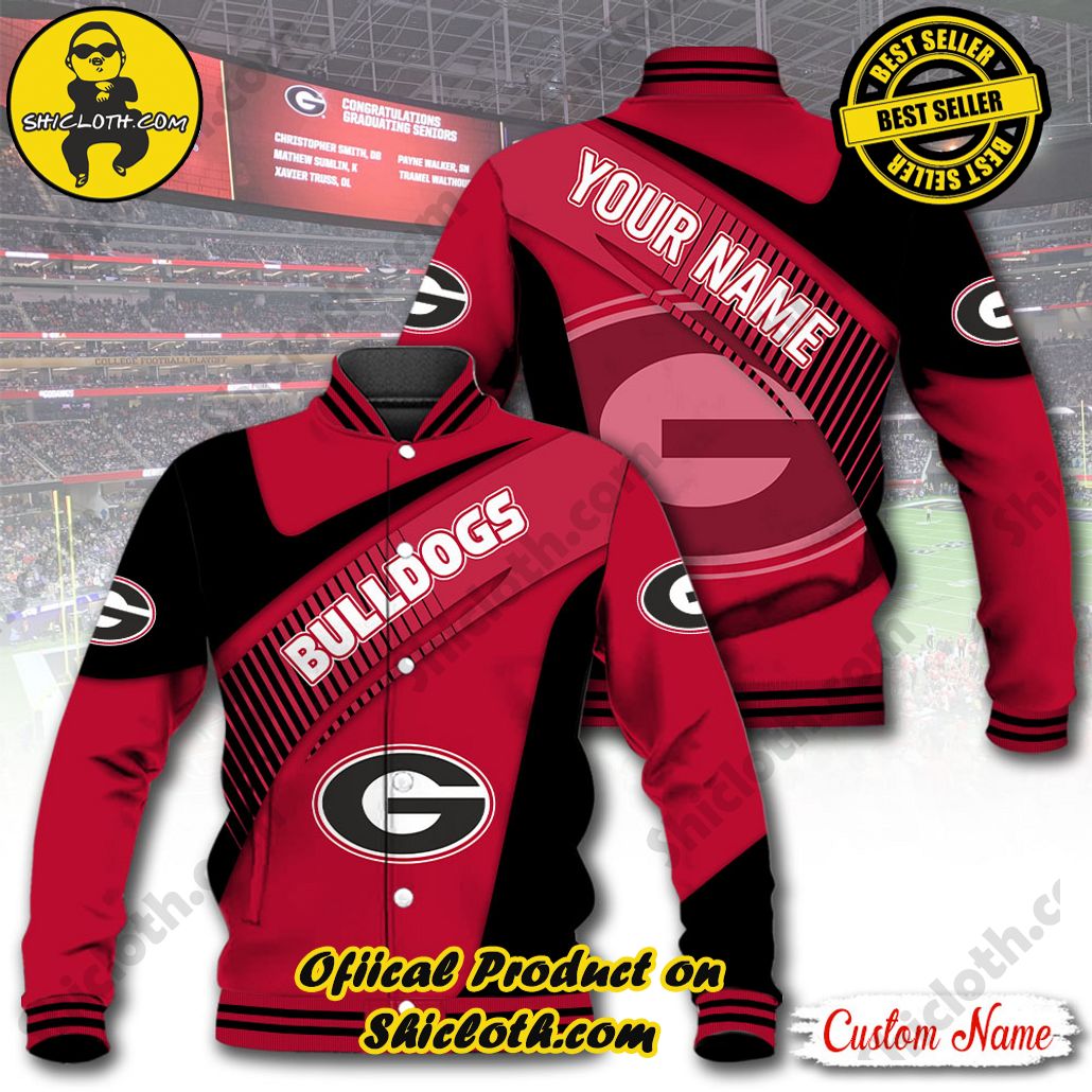 Stay Stylish and Cozy with Shicloth's Baseball Jacket Hoodie: The Perfect Blend of Sporty and Comfortable 19 NCAA Georgia Bulldogs Custom Name Baseball Jacket Hoodie New Ver
