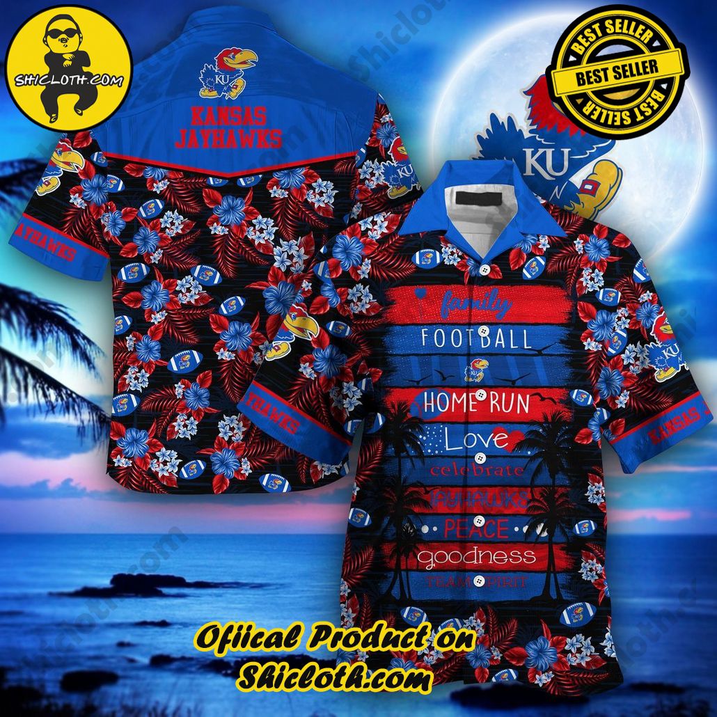 Shicloth Beach Shirts: The Perfect Way to Beat the Heat 90 NCAA Kansas Jayhawks Black Blue Trendy Hawaiian Shirt Aloha Shirt