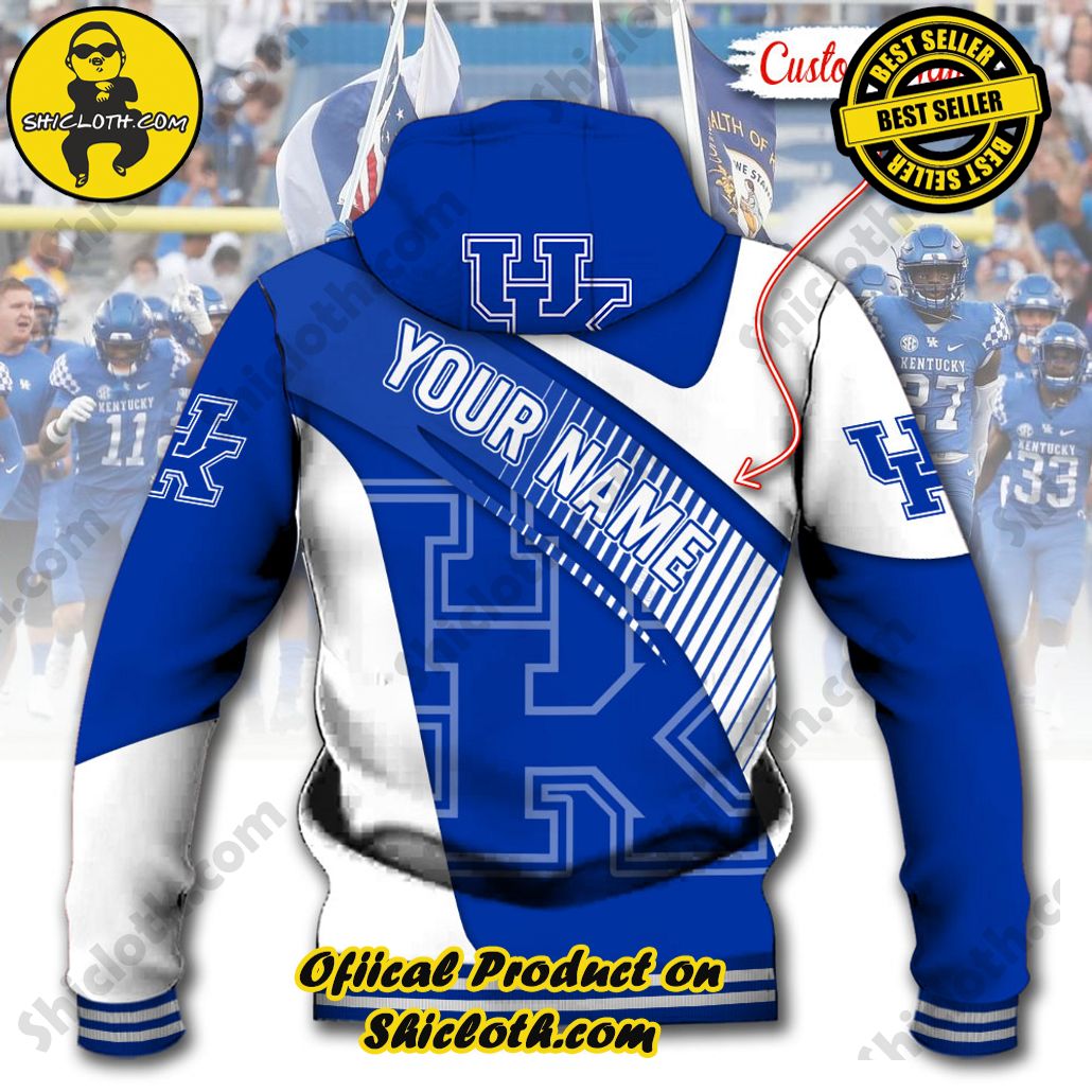 NCAA Kentucky Wildcats Custom Name Baseball Jacket Hoodie New Ver 6 NCAA Kentucky Wildcats Custom Name Baseball Jacket Hoodie New Ver - Image 6