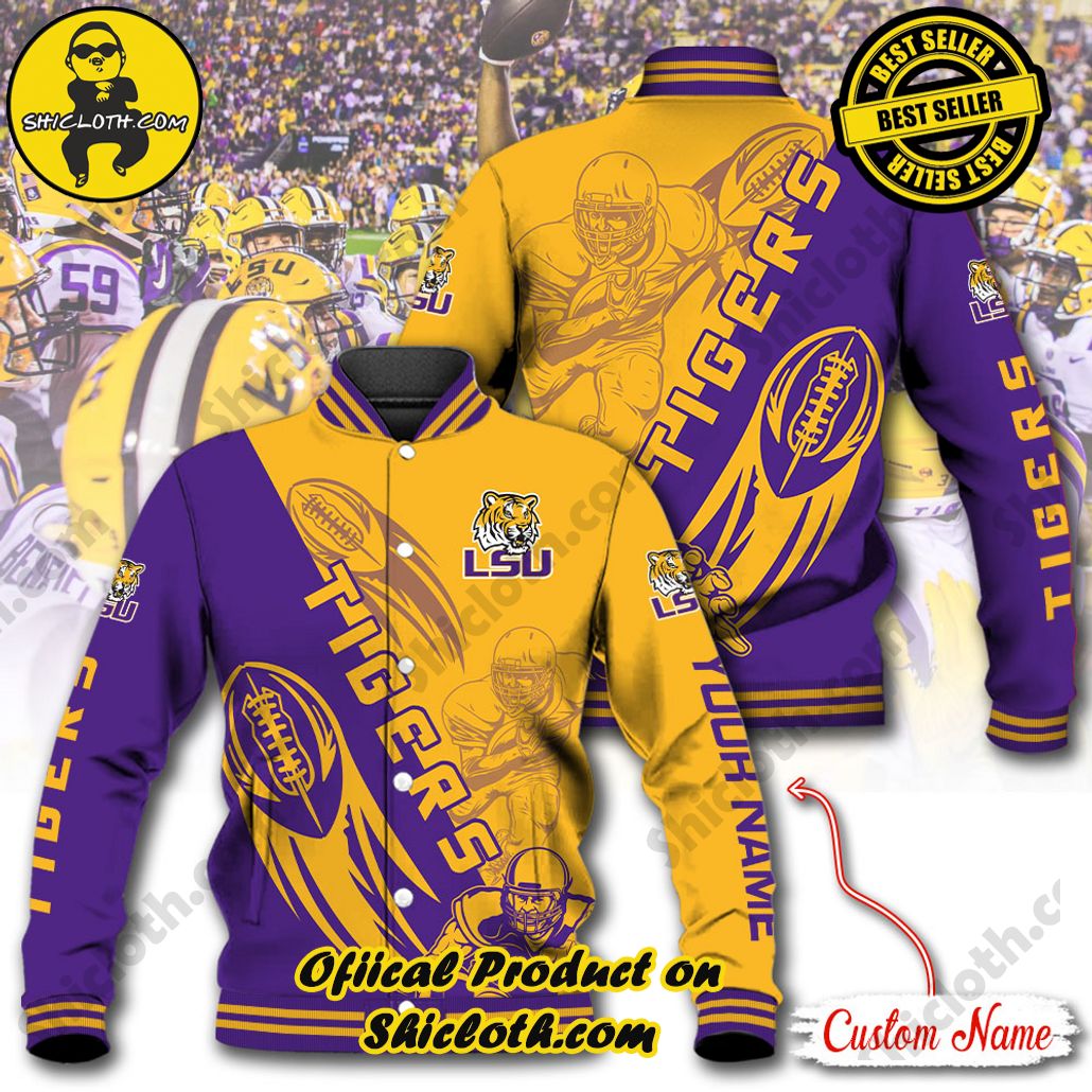 Discover Style and Comfort: The Shicloth Baseball Jacket Hoodie 5 NCAA LSU Tigers Custom Name Baseball Jacket Hoodie