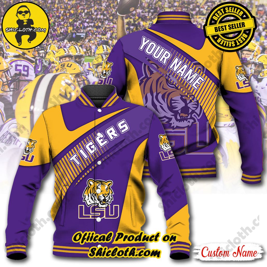 Discover Style and Comfort: The Shicloth Baseball Jacket Hoodie 6 NCAA LSU Tigers Custom Name Baseball Jacket Hoodie New Ver