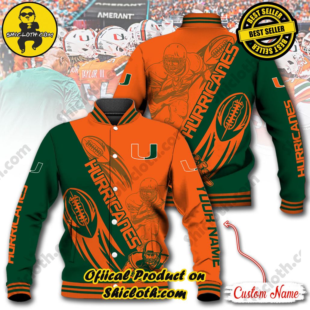 Discover Style and Comfort: The Shicloth Baseball Jacket Hoodie 7 NCAA Miami Hurricanes Custom Name Baseball Jacket Hoodie