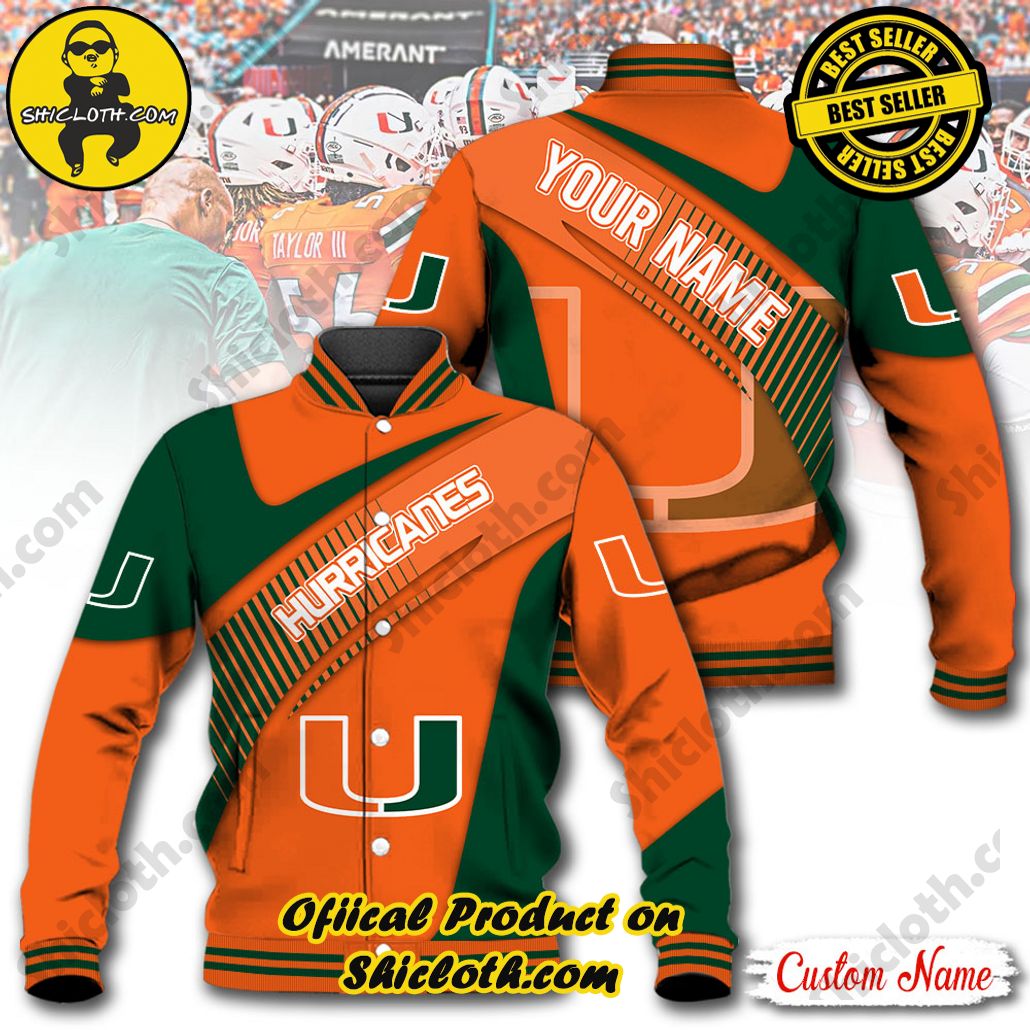 Discover Style and Comfort: The Shicloth Baseball Jacket Hoodie 8 NCAA Miami Hurricanes Custom Name Baseball Jacket Hoodie New Ver