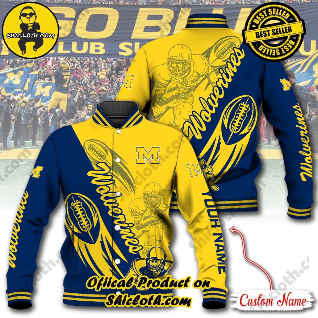 Discover Style and Comfort: The Shicloth Baseball Jacket Hoodie 9 NCAA Michigan Wolverines Custom Name Baseball Jacket Hoodie