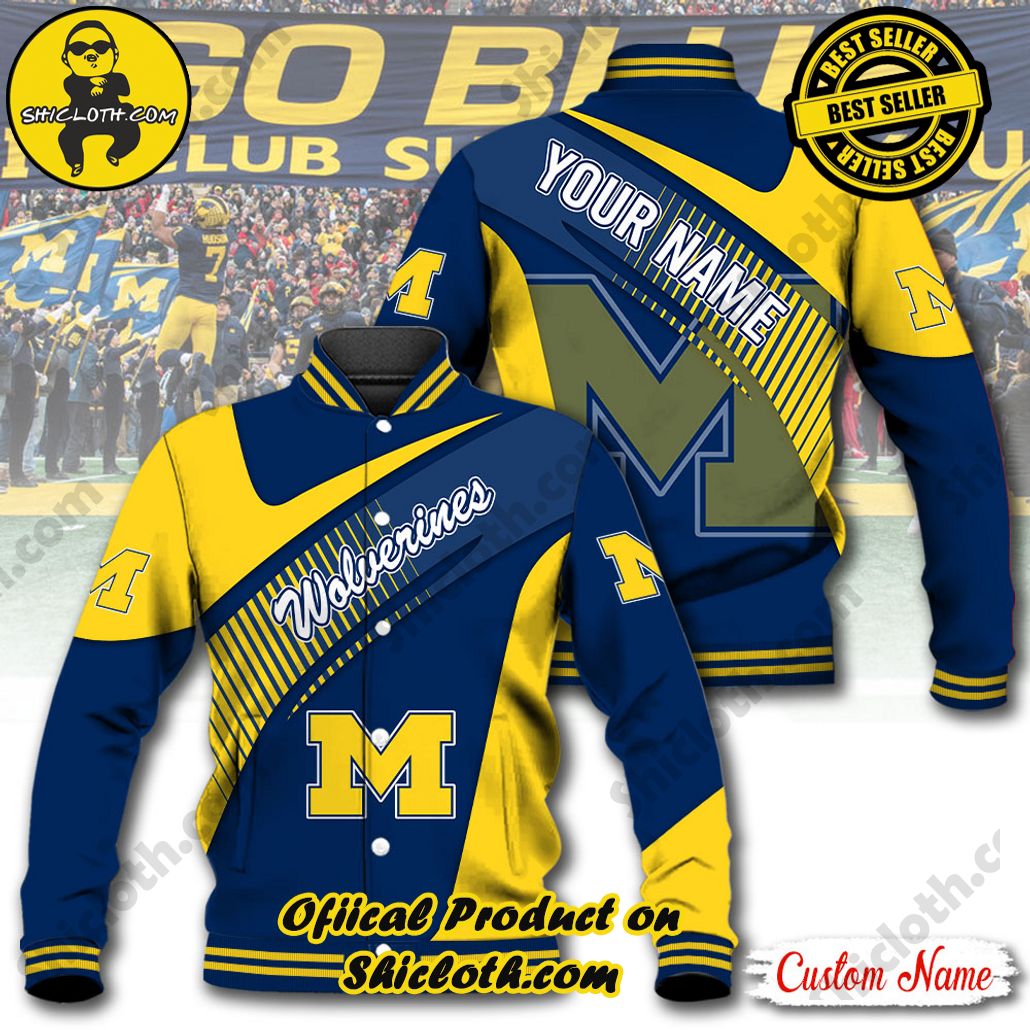 Discover Style and Comfort: The Shicloth Baseball Jacket Hoodie 10 NCAA Michigan Wolverines Custom Name Baseball Jacket Hoodie New Ver