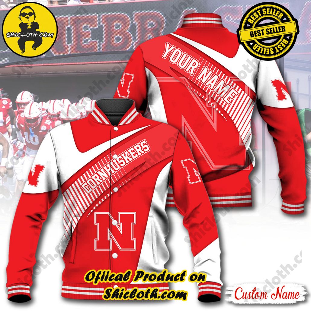 Discover Style and Comfort: The Shicloth Baseball Jacket Hoodie 12 NCAA Nebraska Cornhuskers Custom Name Baseball Jacket Hoodie New Ver