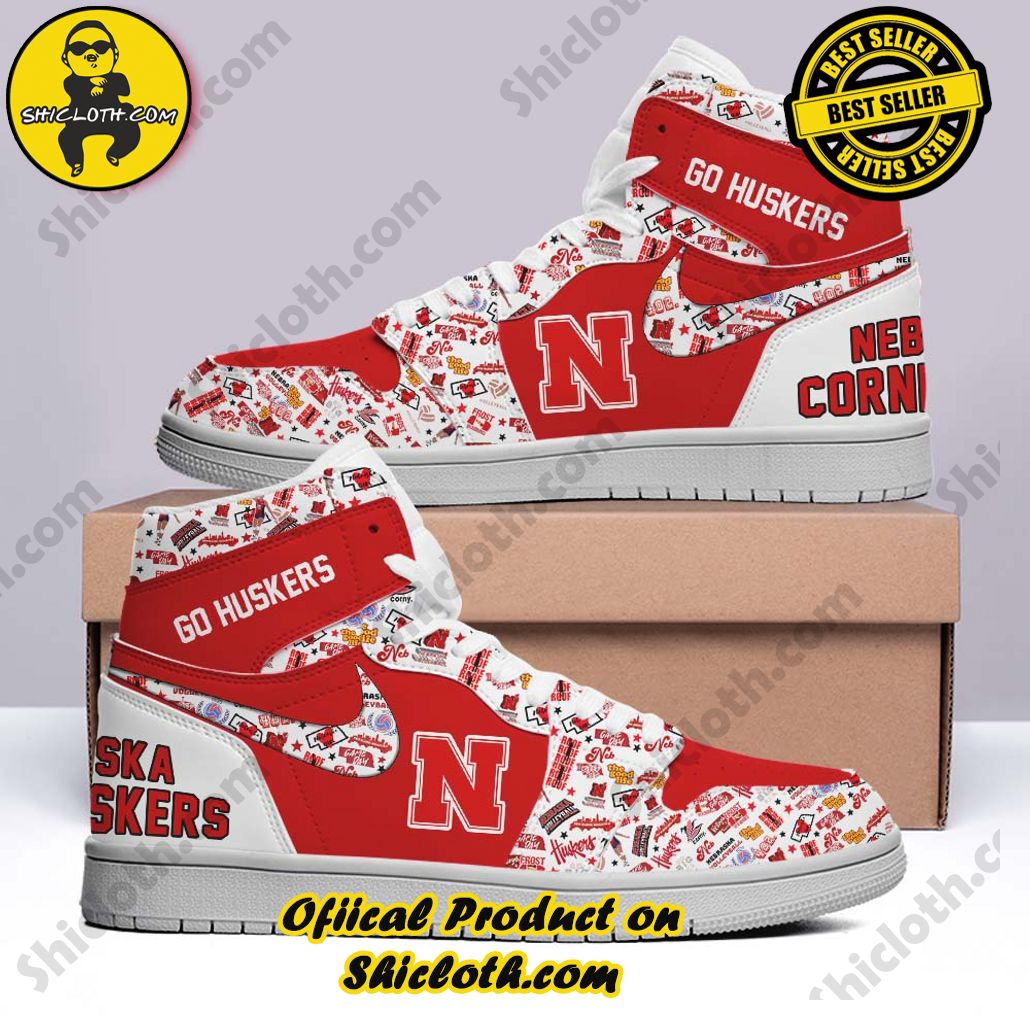 ncaa nebraska go huskers nike air jordan 1 hightop sneakers 2 SISs6