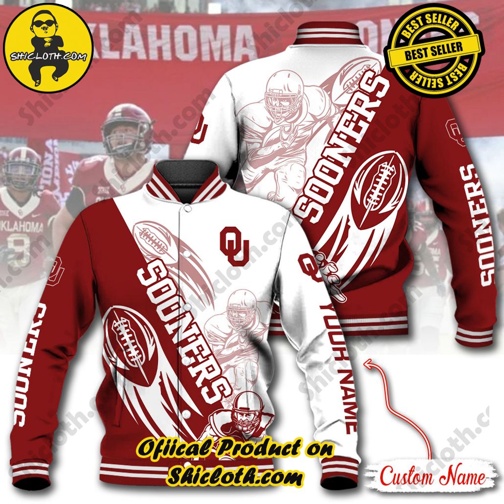Discover Style and Comfort: The Shicloth Baseball Jacket Hoodie 17 NCAA Oklahoma Sooners Custom Name Baseball Jacket Hoodie