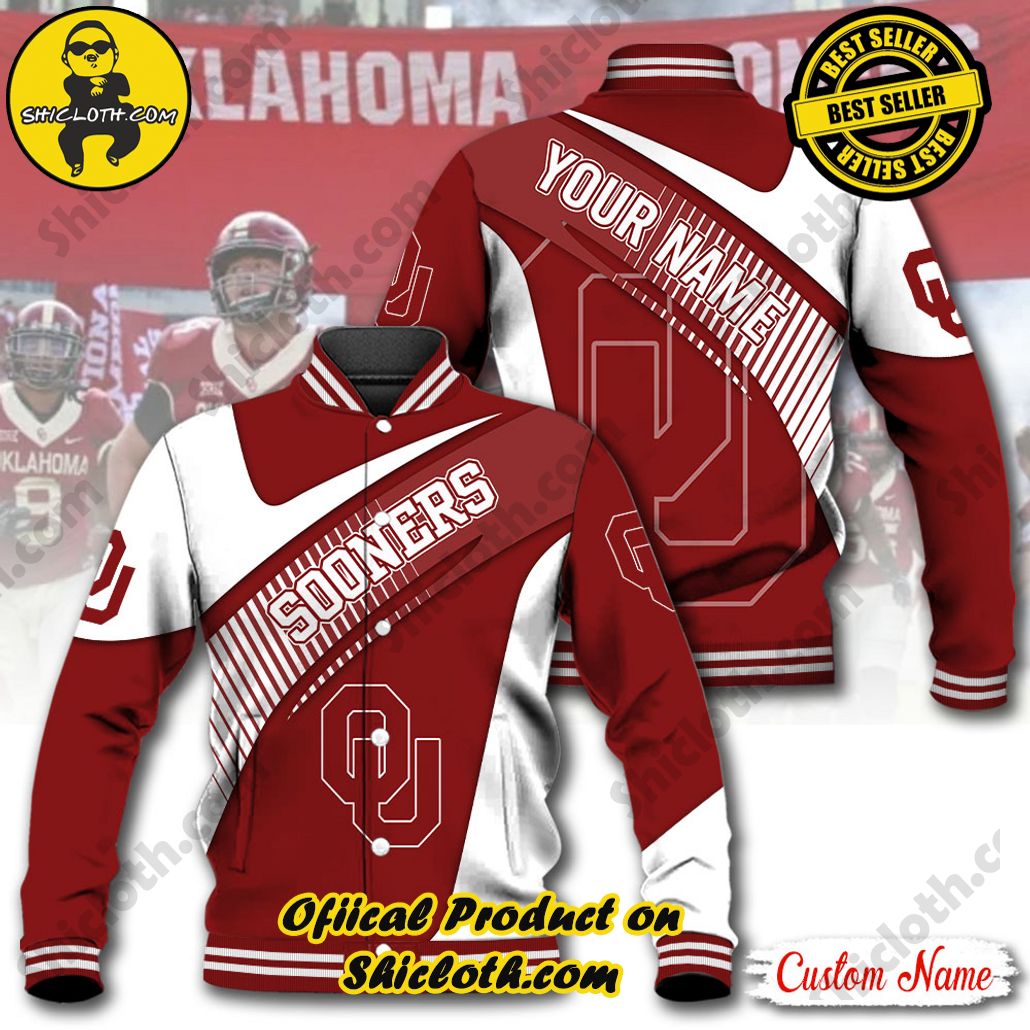 Discover Style and Comfort: The Shicloth Baseball Jacket Hoodie 18 NCAA Oklahoma Sooners Custom Name Baseball Jacket Hoodie New Ver