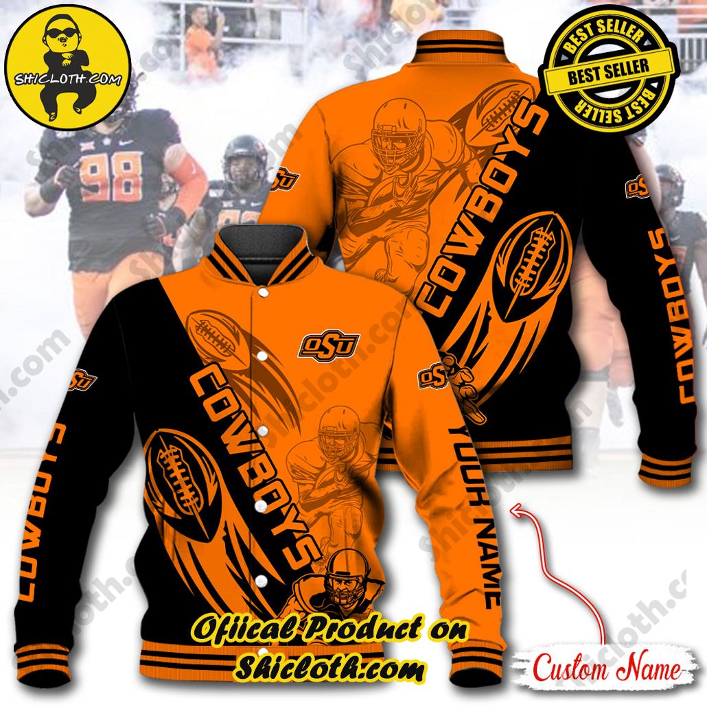 Discover Style and Comfort: The Shicloth Baseball Jacket Hoodie 19 NCAA Oklahoma State Cowboys Custom Name Baseball Jacket Hoodie