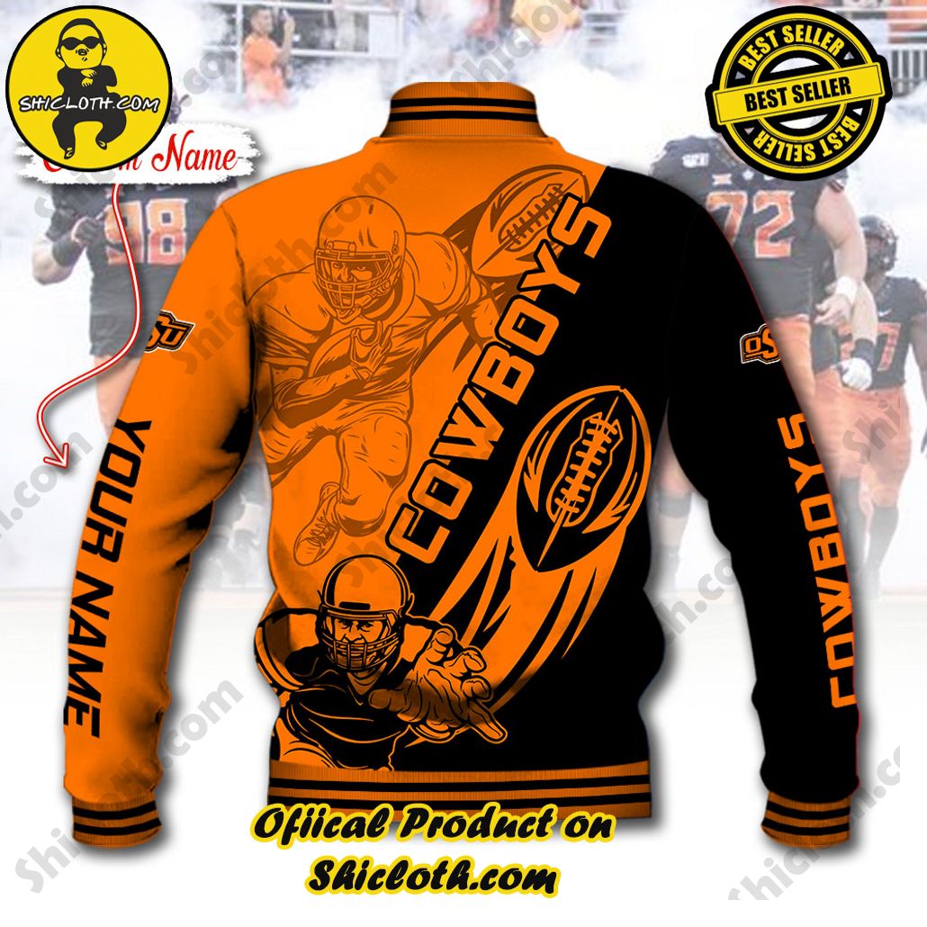 NCAA Oklahoma State Cowboys Custom Name Baseball Jacket Hoodie 3 NCAA Oklahoma State Cowboys Custom Name Baseball Jacket Hoodie - Image 3