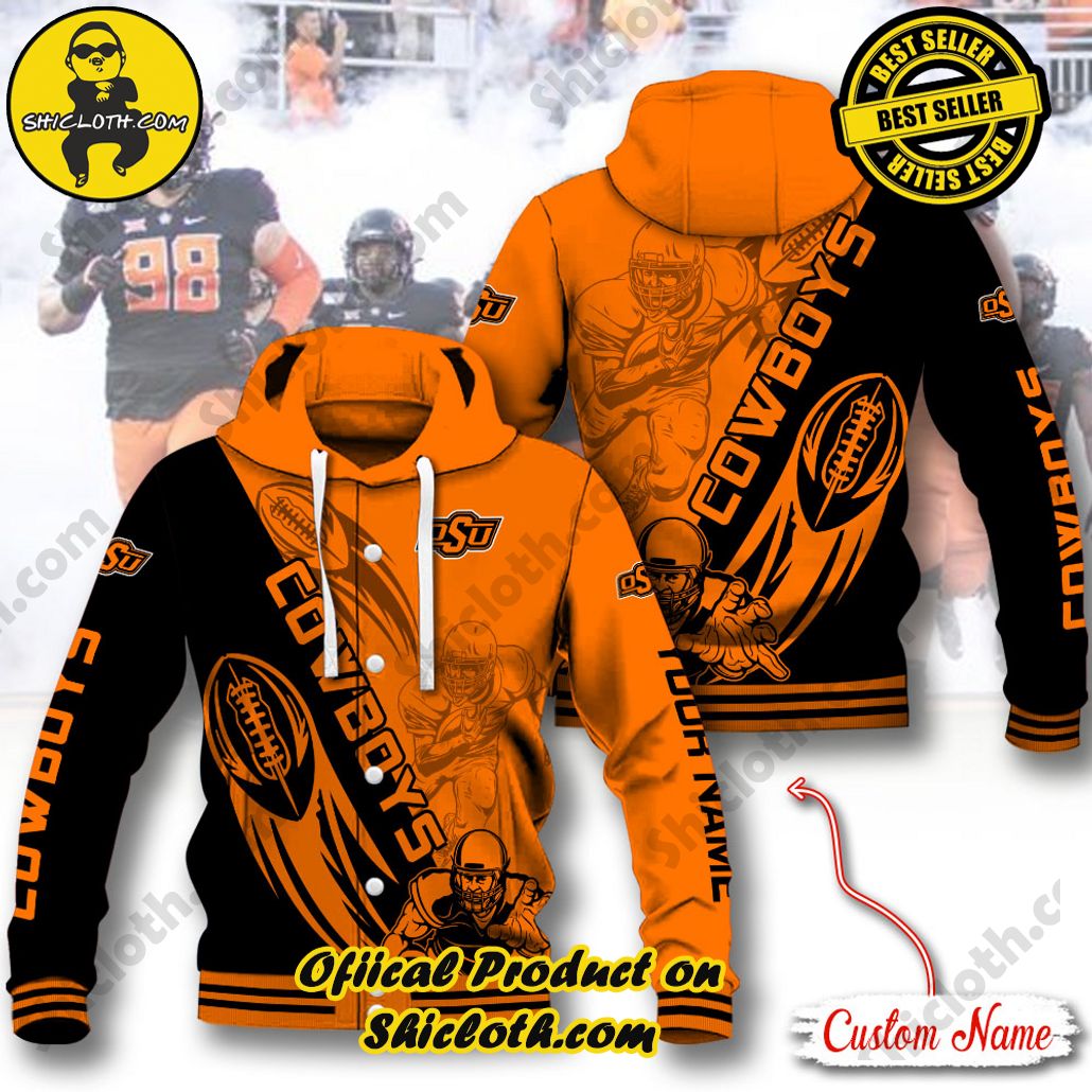 NCAA Oklahoma State Cowboys Custom Name Baseball Jacket Hoodie 4 NCAA Oklahoma State Cowboys Custom Name Baseball Jacket Hoodie - Image 4