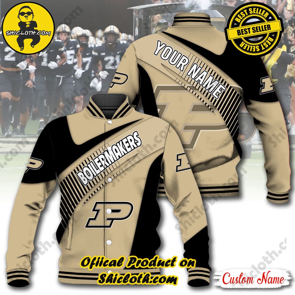 Discover Style and Comfort: The Shicloth Baseball Jacket Hoodie 24 NCAA Purdue Boilermakers Custom Name Baseball Jacket Hoodie New Ver