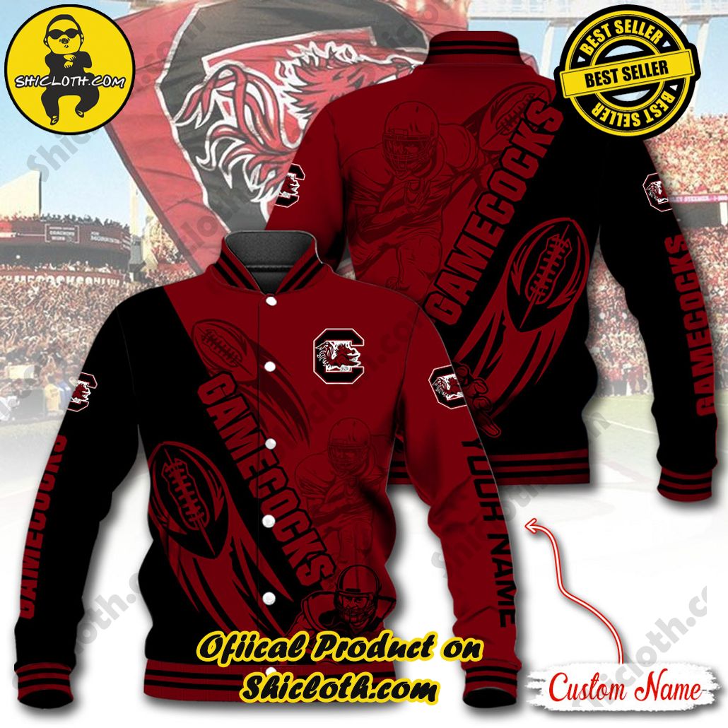 Discover Style and Comfort: The Shicloth Baseball Jacket Hoodie 25 NCAA South Carolina Gamecocks Custom Name Baseball Jacket Hoodie