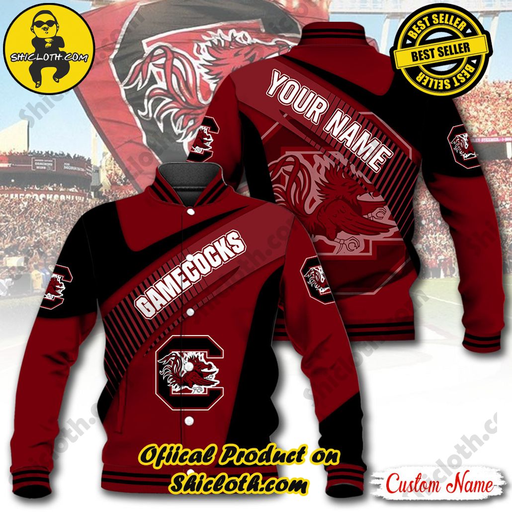 Discover Style and Comfort: The Shicloth Baseball Jacket Hoodie 26 NCAA South Carolina Gamecocks Custom Name Baseball Jacket Hoodie New Ver
